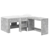 Letto alto per bambini con scrivania 2 pz Grigio Cemento