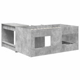 Letto alto per bambini con scrivania 2 pz Grigio Cemento