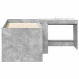 Letto alto per bambini con scrivania 2 pz Grigio Cemento