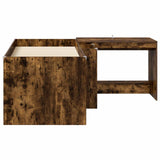 Letto alto per bambini con scrivania 2 pz Rovere Fumo
