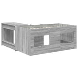 Letto alto per bambini con scrivania 2 pz Sonoma grigio
