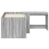 Letto alto per bambini con scrivania 2 pz Sonoma grigio