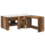 Letto alto per bambini con scrivania 2 pz Legno antico
