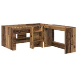 Letto alto per bambini con scrivania 2 pz Legno antico