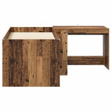 Letto alto per bambini con scrivania 2 pz Legno antico