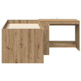 Letto alto per bambini con scrivania 2 pz Rovere Artigianale