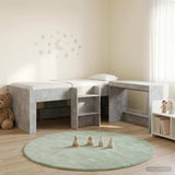 Letto alto per bambini con scrivania 2 pz Grigio Cemento