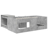 Letto alto per bambini con scrivania 2 pz Grigio Cemento