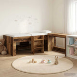 Letto alto per bambini con scrivania Legno antico 90 x 190 cm