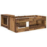 Letto alto per bambini con scrivania Legno antico 90 x 190 cm