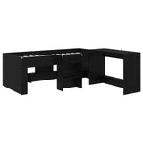 Letto alto per bambini con scrivania 2 pz Rovere Nero