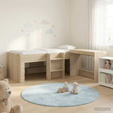 Letto alto per bambini con scrivania 2 pz Rovere Sonoma