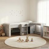 Letto alto per bambini con scrivania Grigio Cemento 75 x 190 cm