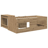 Letto alto per bambini con scrivania 2 pz Rovere Artigianale