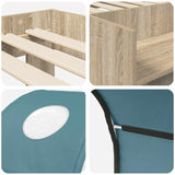 Letto con Tunnel con lo scaffale 3 pz Rovere Sonoma e Azzurro
