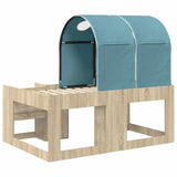 Letto con Tunnel con lo scaffale 3 pz Rovere Sonoma e Azzurro