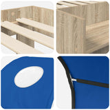 Letto con Tunnel 3 pz Rovere Sonoma e Blu Legno ingegnerizzato