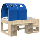 Letto con Tunnel 3 pz Rovere Sonoma e Blu Legno ingegnerizzato