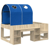 Letto con Tunnel 3 pz Rovere Sonoma e Blu Legno ingegnerizzato