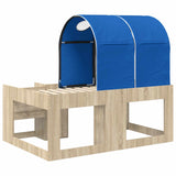 Letto con Tunnel 3 pz Rovere Sonoma e Blu Legno ingegnerizzato