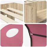 Letto con Tunnel 3 pz Rovere Sonoma e Rosa Legno ingegnerizzato