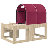 Letto con Tunnel con lo scaffale 3 pz Rovere Sonoma e Rosso