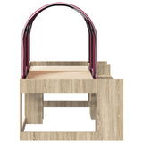 Letto con Tunnel con lo scaffale 3 pz Rovere Sonoma e Rosso