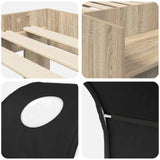 Letto con Tunnel 3 pz Rovere Sonoma e Nero Legno ingegnerizzato