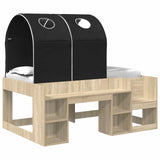 Letto con Tunnel 3 pz Rovere Sonoma e Nero Legno ingegnerizzato