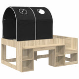 Letto con Tunnel 3 pz Rovere Sonoma e Nero Legno ingegnerizzato