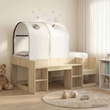 Letto con Tunnel con lo scaffale 3 pz Rovere Sonoma e Bianco