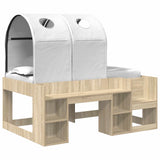 Letto con Tunnel con lo scaffale 3 pz Rovere Sonoma e Bianco