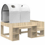 Letto con Tunnel con lo scaffale 3 pz Rovere Sonoma e Bianco