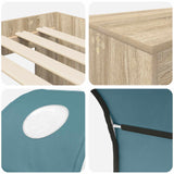 Letto con Tunnel 3 pz Rovere Artigianale e Blu Chiaro