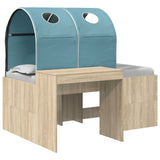 Letto con Tunnel 3 pz Rovere Artigianale e Blu Chiaro