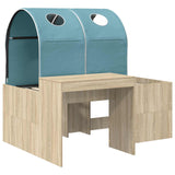 Letto con Tunnel 3 pz Rovere Artigianale e Blu Chiaro
