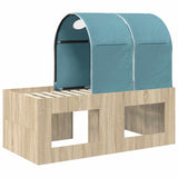 Letto con Tunnel 3 pz Rovere Artigianale e Blu Chiaro