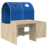 Letto con Tunnel 3 pz Rovere Artigianale e Blu
