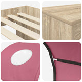 Letto con Tunnel 3 pz Rovere Artigianale e Rosa