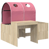 Letto con Tunnel 3 pz Rovere Artigianale e Rosa