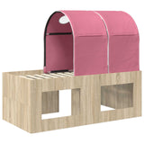 Letto con Tunnel 3 pz Rovere Artigianale e Rosa