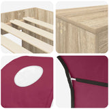 Letto con Tunnel 3 pz Rovere Artigianale e Rosso