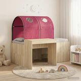 Letto con Tunnel 3 pz Rovere Artigianale e Rosso