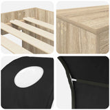 Letto con Tunnel 3 pz Rovere Artigianale e Nero