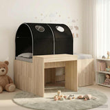 Letto con Tunnel 3 pz Rovere Artigianale e Nero