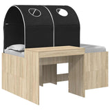 Letto con Tunnel 3 pz Rovere Artigianale e Nero
