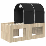 Letto con Tunnel 3 pz Rovere Artigianale e Nero