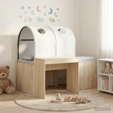 Letto con Tunnel 3 pz Rovere Artigianale e Bianco