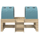 Letto Alto per Bambini con Tunnel Rovere Sonoma e Azzurro