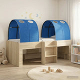 Letto Alto per Bambini con Tunnel 3 pz Rovere Sonoma e Blu